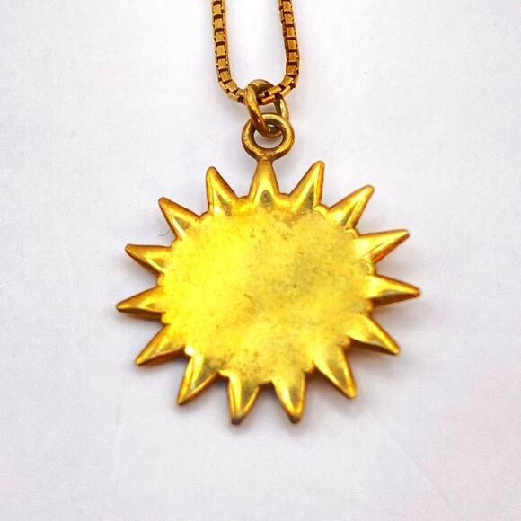 DYADEMA 925 Silver Sun Moon Pendant Italy Sterling Bolo Necklace Gold Vermeil - Picture 8 of 9
